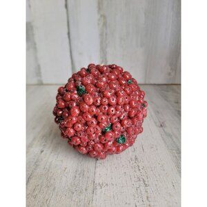 Vintage cranberry candle large Xmas decor figure‎ centerpiece wax